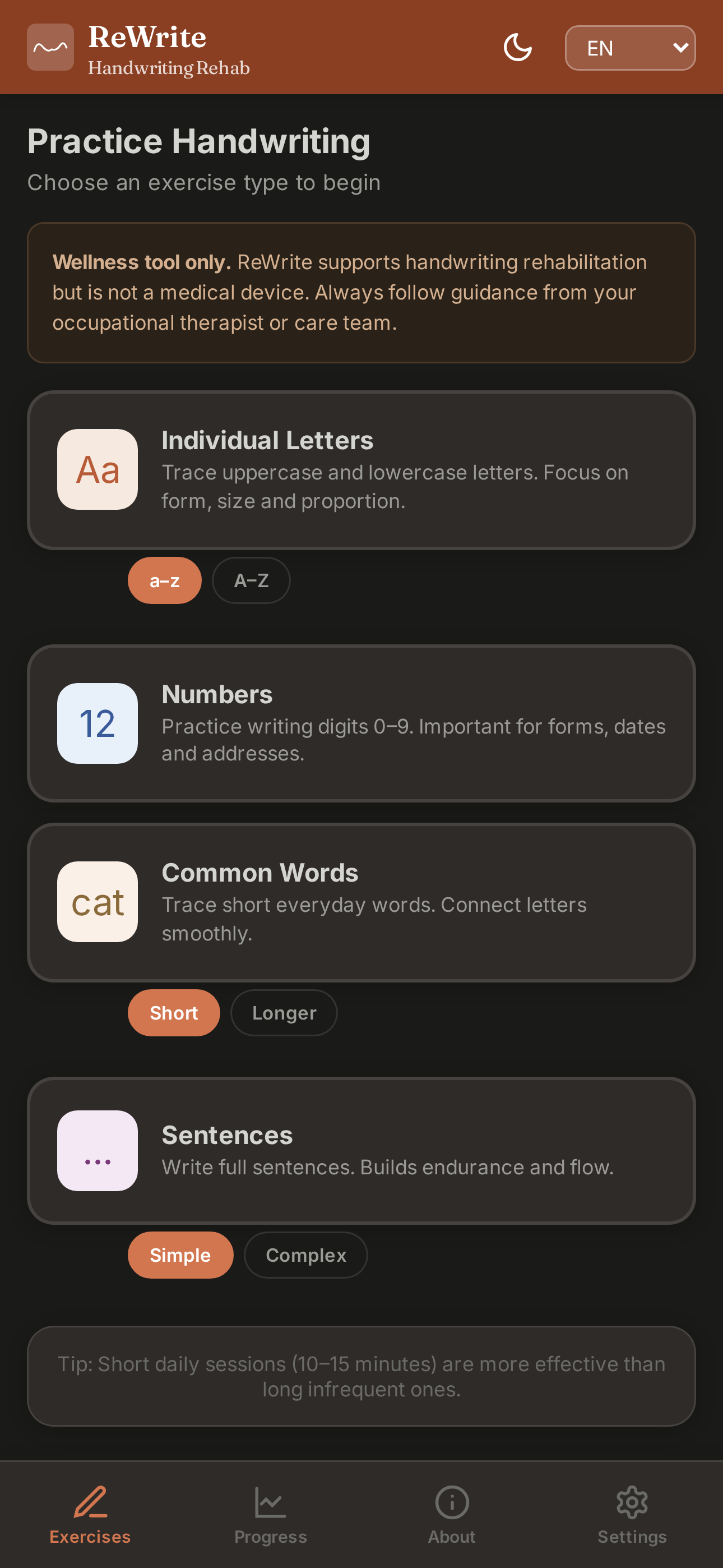 ReWrite in dark mode